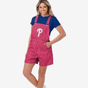 Philadelphia Phillies Womens Pinstripe Bib Shortalls